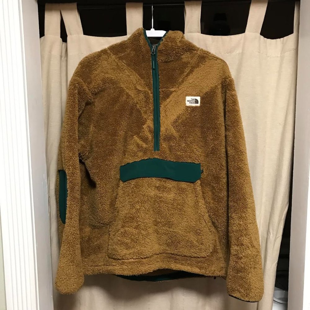 The North Face Mens Campshire Pullover Hoodie British Khaki/Night Green - XL